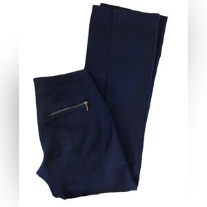 Athleta Chalet Yoga Pant Navy S Pull On Slant Zipper Pockets Athleisure Stretch